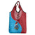 Aruba Christmas Grocery Bag with Santa Fish Aruba Flag Ocean Icons and Red Blue Holiday Pattern Design - Wonder Print Shop