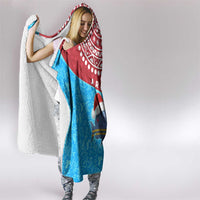 Aruba Christmas Hooded Blanket with Santa Fish Aruba Flag Ocean Icons and Red Blue Holiday Pattern Design - Wonder Print Shop