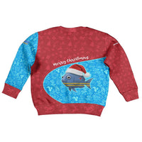 Aruba Christmas Kid Ugly Christmas Sweater with Santa Fish Aruba Flag Ocean Icons and Red Blue Holiday Pattern Design - Wonder Print Shop