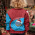 Aruba Christmas Kid Ugly Christmas Sweater with Santa Fish Aruba Flag Ocean Icons and Red Blue Holiday Pattern Design - Wonder Print Shop