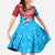 Aruba Christmas Kid Short Sleeve Dress with Santa Fish Aruba Flag Ocean Icons and Red Blue Holiday Pattern Design - Wonder Print Shop