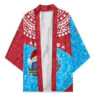 Aruba Christmas Kimono with Santa Fish Aruba Flag Ocean Icons and Red Blue Holiday Pattern Design - Wonder Print Shop