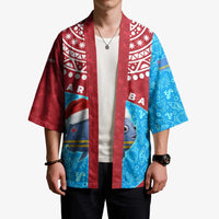 Aruba Christmas Kimono with Santa Fish Aruba Flag Ocean Icons and Red Blue Holiday Pattern Design - Wonder Print Shop