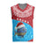 Aruba Christmas Knitted V-Neck Vest with Santa Fish Aruba Flag Ocean Icons and Red Blue Holiday Pattern Design - Wonder Print Shop