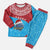 Aruba Christmas Pajama Set with Santa Fish Aruba Flag Ocean Icons and Red Blue Holiday Pattern Design - Wonder Print Shop