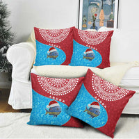 Aruba Christmas Pillow Cover with Santa Fish Aruba Flag Ocean Icons and Red Blue Holiday Pattern Design - Wonder Print Shop