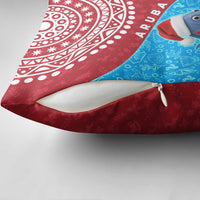 Aruba Christmas Pillow Cover with Santa Fish Aruba Flag Ocean Icons and Red Blue Holiday Pattern Design - Wonder Print Shop