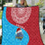 Aruba Christmas Quilt with Santa Fish Aruba Flag Ocean Icons and Red Blue Holiday Pattern Design - Wonder Print Shop