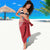 Aruba Christmas Sarong with Santa Fish Aruba Flag Ocean Icons and Red Blue Holiday Pattern Design - Wonder Print Shop
