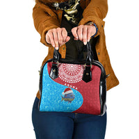 Aruba Christmas Shoulder Handbag with Santa Fish Aruba Flag Ocean Icons and Red Blue Holiday Pattern Design - Wonder Print Shop