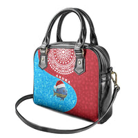 Aruba Christmas Shoulder Handbag with Santa Fish Aruba Flag Ocean Icons and Red Blue Holiday Pattern Design - Wonder Print Shop