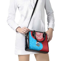 Aruba Christmas Shoulder Handbag with Santa Fish Aruba Flag Ocean Icons and Red Blue Holiday Pattern Design - Wonder Print Shop