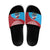 Aruba Christmas Slide Sandals with Santa Fish Aruba Flag Ocean Icons and Red Blue Holiday Pattern Design - Wonder Print Shop