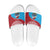 Aruba Christmas Slide Sandals with Santa Fish Aruba Flag Ocean Icons and Red Blue Holiday Pattern Design - Wonder Print Shop