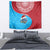 Aruba Christmas Tapestry with Santa Fish Aruba Flag Ocean Icons and Red Blue Holiday Pattern Design - Wonder Print Shop