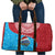 Aruba Christmas Travel Bag with Santa Fish Aruba Flag Ocean Icons and Red Blue Holiday Pattern Design - Wonder Print Shop