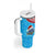 Aruba Christmas Tumbler With Handle with Santa Fish Aruba Flag Ocean Icons and Red Blue Holiday Pattern Design - Wonder Print Shop