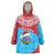 Aruba Christmas Wearable Blanket Hoodie with Santa Fish Aruba Flag Ocean Icons and Red Blue Holiday Pattern Design - Wonder Print Shop