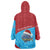 Aruba Christmas Wearable Blanket Hoodie with Santa Fish Aruba Flag Ocean Icons and Red Blue Holiday Pattern Design - Wonder Print Shop