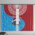 Aruba Christmas Window Curtain with Santa Fish Aruba Flag Ocean Icons and Red Blue Holiday Pattern Design - Wonder Print Shop