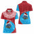 Aruba Christmas Women Polo Shirt with Santa Fish Aruba Flag Ocean Icons and Red Blue Holiday Pattern Design - Wonder Print Shop