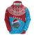 Aruba Christmas Zip Hoodie with Santa Fish Aruba Flag Ocean Icons and Red Blue Holiday Pattern Design - Wonder Print Shop
