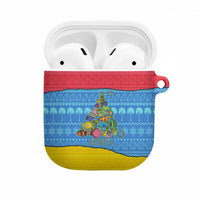 Aruba Christmas AirPods Case with Fish Christmas Tree Aruba Flag and Red Blue Yellow Tropical Pattern Design - Wonder Print Shop