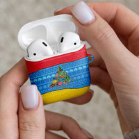 Aruba Christmas AirPods Case with Fish Christmas Tree Aruba Flag and Red Blue Yellow Tropical Pattern Design - Wonder Print Shop