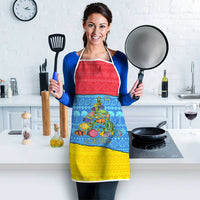 Aruba Christmas Apron with Fish Christmas Tree Aruba Flag and Red Blue Yellow Tropical Pattern Design - Wonder Print Shop