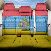 Aruba Christmas Back Car Seat Cover with Fish Christmas Tree Aruba Flag and Red Blue Yellow Tropical Pattern Design - Wonder Print Shop