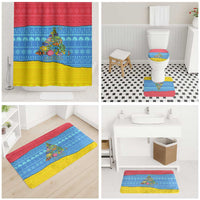 Aruba Christmas Bathroom Set with Fish Christmas Tree Aruba Flag and Red Blue Yellow Tropical Pattern Design - Wonder Print Shop