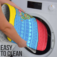 Aruba Christmas Bathroom Set with Fish Christmas Tree Aruba Flag and Red Blue Yellow Tropical Pattern Design - Wonder Print Shop