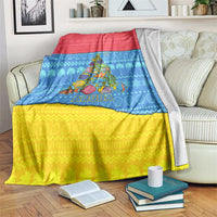 Aruba Christmas Blanket with Fish Christmas Tree Aruba Flag and Red Blue Yellow Tropical Pattern Design - Wonder Print Shop