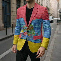 Aruba Christmas Blazer with Fish Christmas Tree Aruba Flag and Red Blue Yellow Tropical Pattern Design - Wonder Print Shop