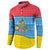 Aruba Christmas Button Sweatshirt with Fish Christmas Tree Aruba Flag and Red Blue Yellow Tropical Pattern Design - Wonder Print Shop