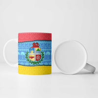 Aruba Christmas Ceramic Mug with Fish Christmas Tree Aruba Flag and Red Blue Yellow Tropical Pattern Design - Wonder Print Shop