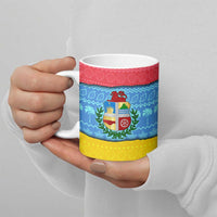 Aruba Christmas Ceramic Mug with Fish Christmas Tree Aruba Flag and Red Blue Yellow Tropical Pattern Design - Wonder Print Shop