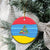 Aruba Christmas Ceramic Ornament with Fish Christmas Tree Aruba Flag and Red Blue Yellow Tropical Pattern Design - Wonder Print Shop