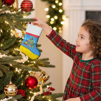 Aruba Christmas Stocking with Fish Christmas Tree Aruba Flag and Red Blue Yellow Tropical Pattern Design - Wonder Print Shop