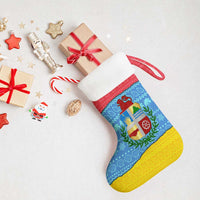 Aruba Christmas Stocking with Fish Christmas Tree Aruba Flag and Red Blue Yellow Tropical Pattern Design - Wonder Print Shop