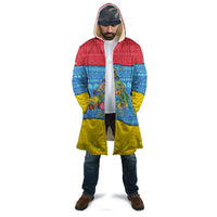 Aruba Christmas Cloak with Fish Christmas Tree Aruba Flag and Red Blue Yellow Tropical Pattern Design - Wonder Print Shop