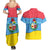 Aruba Christmas Couples Matching Summer Maxi Dress and Hawaiian Shirt with Fish Christmas Tree Aruba Flag and Red Blue Yellow Tropical Pattern Design - Wonder Print Shop