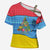 Aruba Christmas Cross Shoulder Shirt with Fish Christmas Tree Aruba Flag and Red Blue Yellow Tropical Pattern Design - Wonder Print Shop