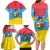 Aruba Christmas Family Matching Long Sleeve Bodycon Dress and Hawaiian Shirt with Fish Christmas Tree Aruba Flag and Red Blue Yellow Tropical Pattern Design - Wonder Print Shop