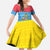 Aruba Christmas Family Matching Mermaid Dress and Hawaiian Shirt with Fish Christmas Tree Aruba Flag and Red Blue Yellow Tropical Pattern Design - Wonder Print Shop