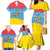 Aruba Christmas Family Matching Mermaid Dress and Hawaiian Shirt with Fish Christmas Tree Aruba Flag and Red Blue Yellow Tropical Pattern Design - Wonder Print Shop