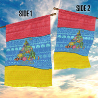 Aruba Christmas Garden Flag with Fish Christmas Tree Aruba Flag and Red Blue Yellow Tropical Pattern Design - Wonder Print Shop