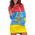 Aruba Christmas Hoodie Dress with Fish Christmas Tree Aruba Flag and Red Blue Yellow Tropical Pattern Design - Wonder Print Shop