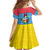 Aruba Christmas Kid Short Sleeve Dress with Fish Christmas Tree Aruba Flag and Red Blue Yellow Tropical Pattern Design - Wonder Print Shop