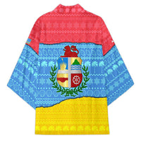Aruba Christmas Kimono with Fish Christmas Tree Aruba Flag and Red Blue Yellow Tropical Pattern Design - Wonder Print Shop